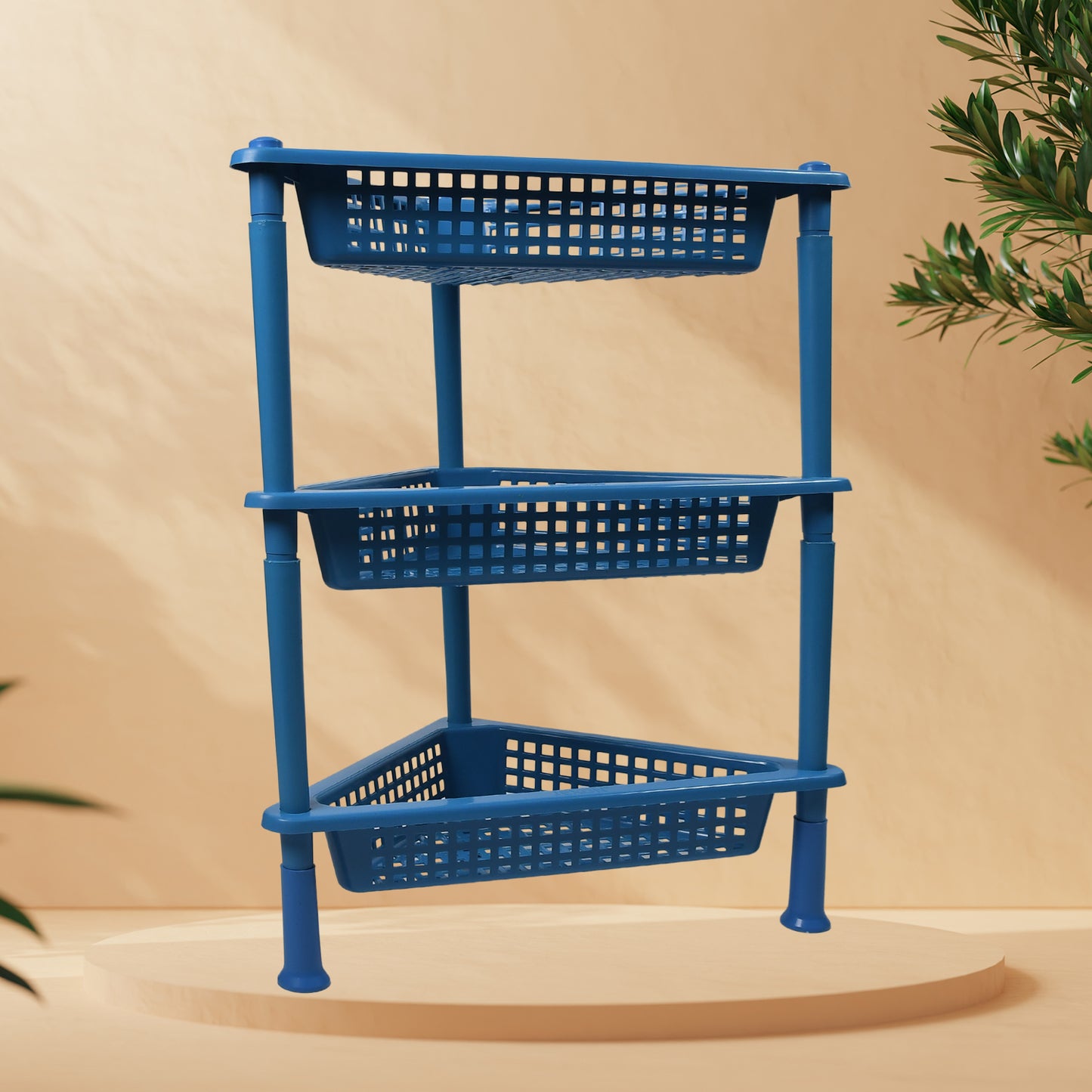 Triangle Storage Plastic 3-tier  Rack Shelf For Kitchen Living Room Bathroom Office - Happy Price - Image 6