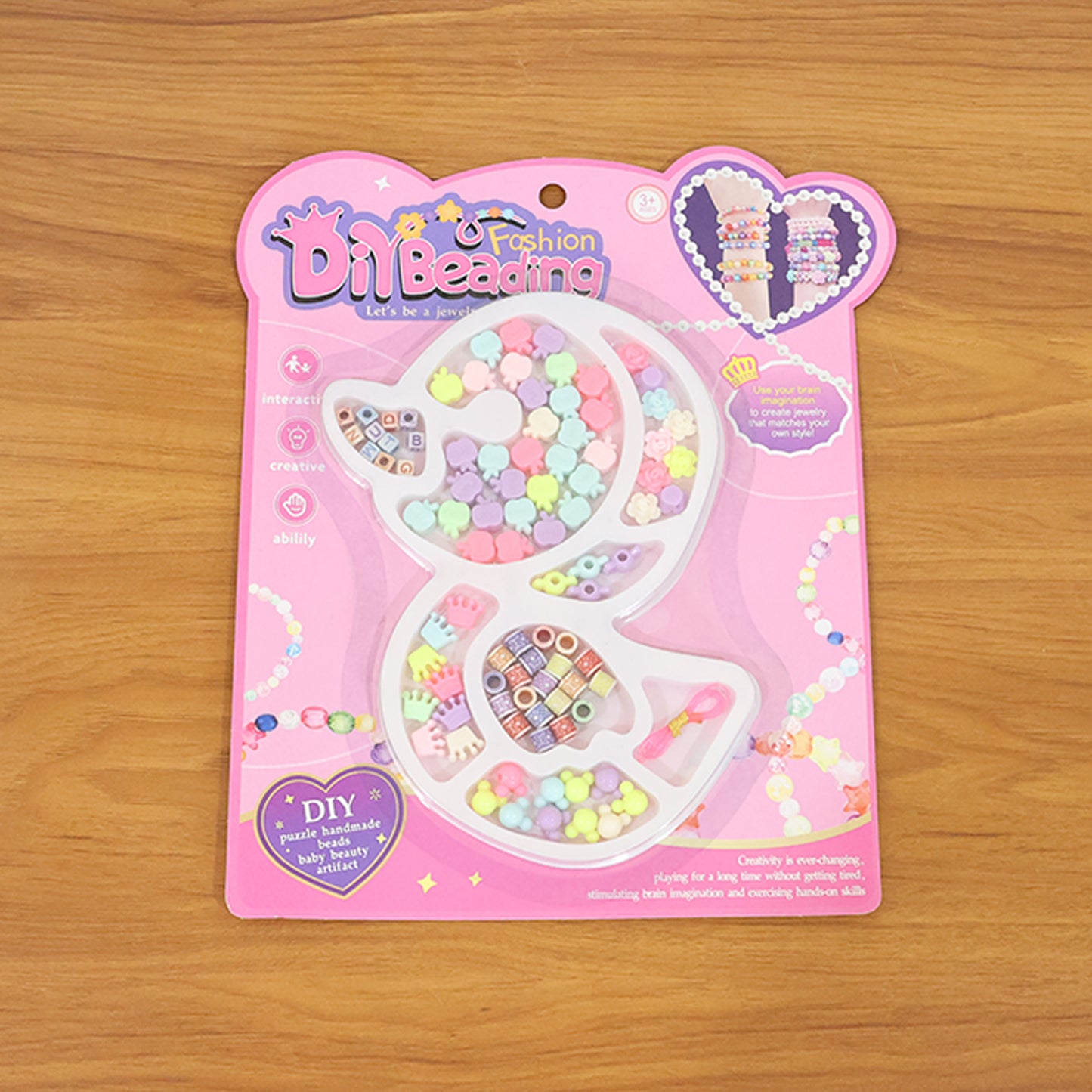 Kids Beading Craft Kit for Jewelry Making - Alphabet Beads, Charms & Elastic Thread (1 Set) - Happy Price - Image 7