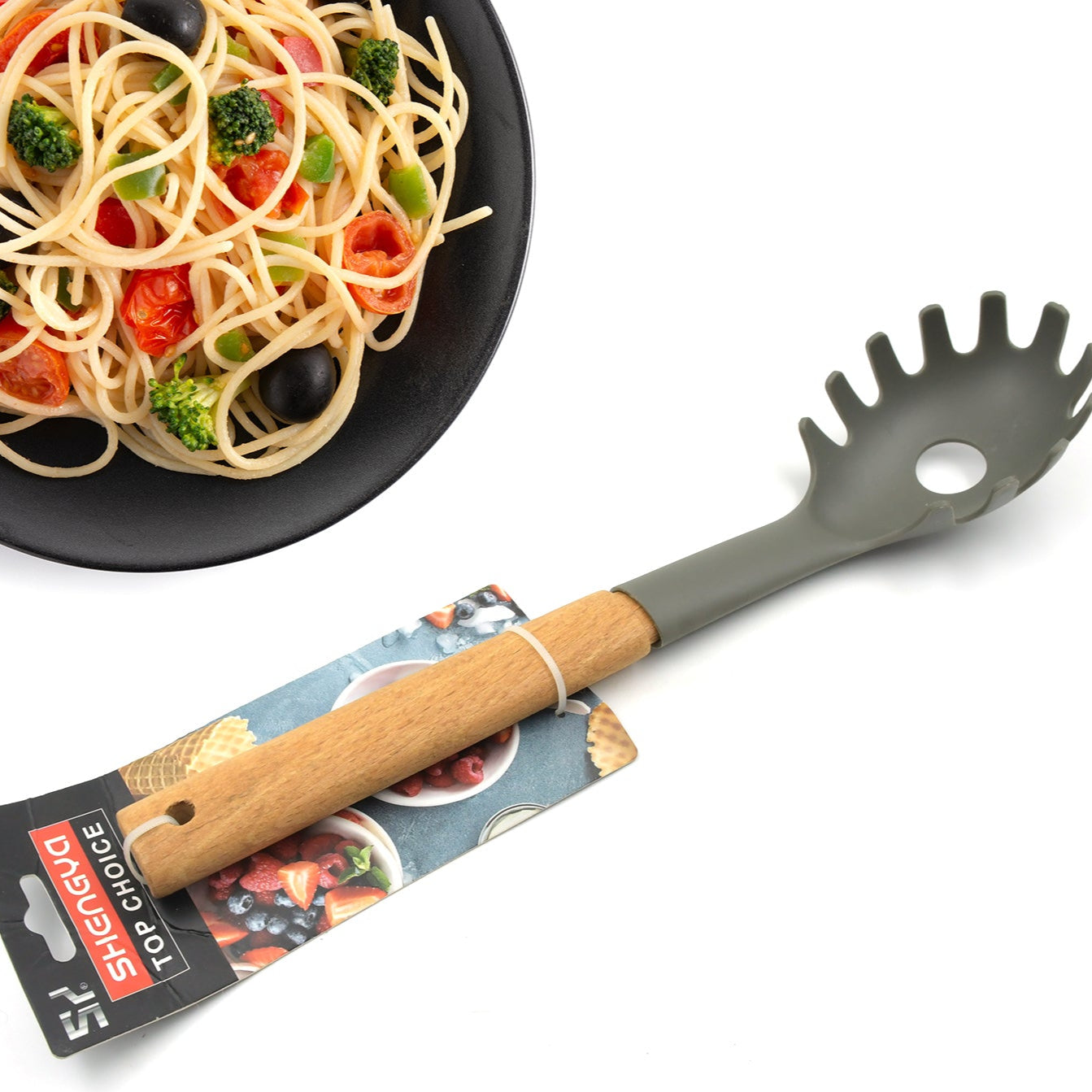 Plastick Kitchen Accessories Whisk  Pasta Spoon  Soup Spoon Heat Resistant  Non Stick Spoons Kitchen Cookware Items  (1 Pc ) - Happy Price - Image 1