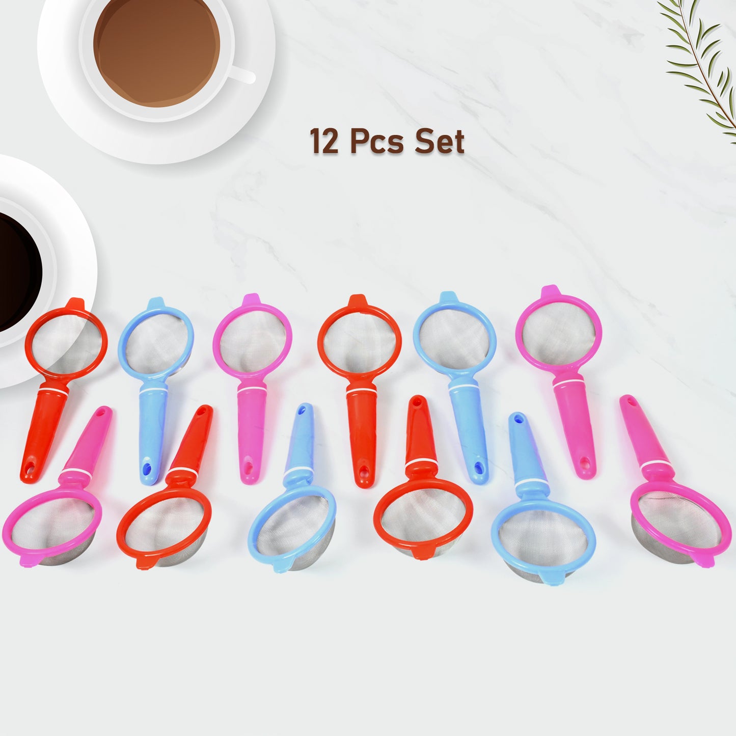 Plastic Multipurpose Tea And Coffee Strainer (Pack Of 12 Pcs) - Happy Price - Image 2