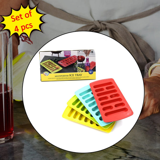 4 Pc Fancy Ice Tray Used Widely In All Kinds Of Household Places While Making Ices And All Purposes. - Happy Price - Image 1