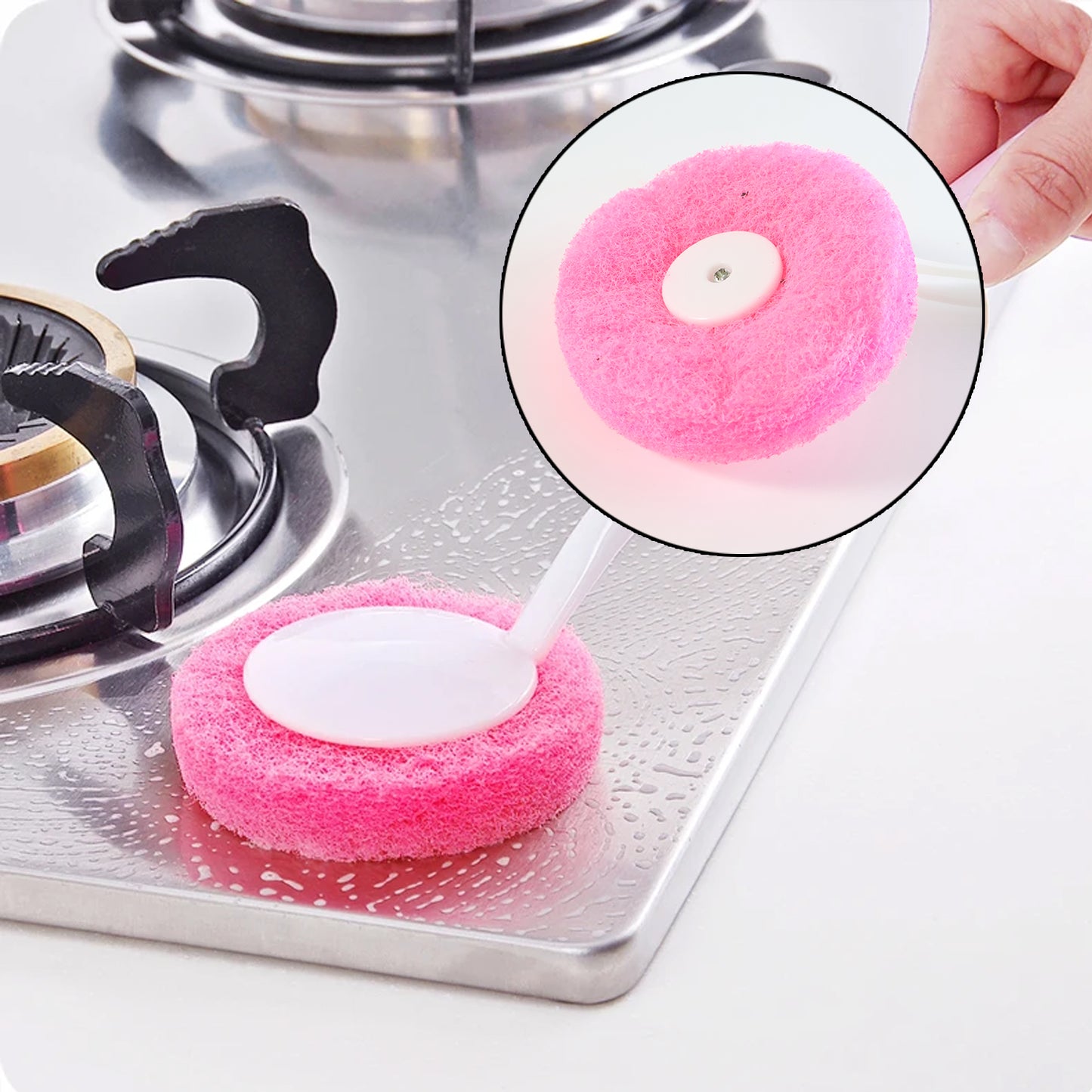 Long Handle Dish Scrubber Brush with Sponge Head - 1 Pc - Happy Price - Image 5