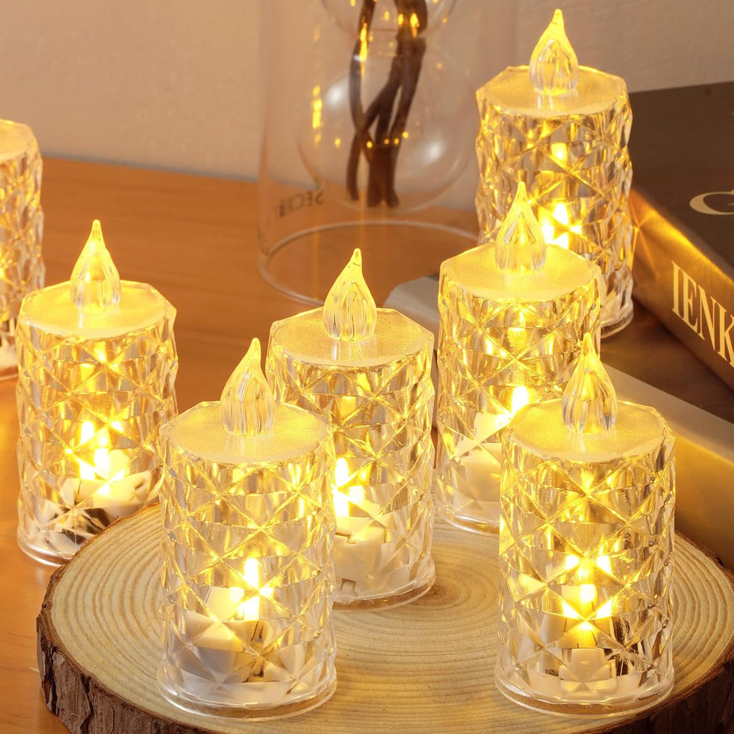 LED Crystal Effect Flameless Candle Set - 5 Pieces for Festive Decor - Happy Price - Image 5