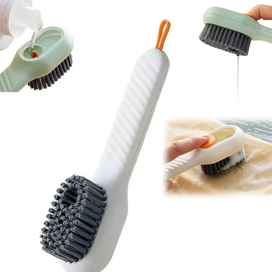 Multifunctional Scrubbing Brush With Liquid  Soap Dispenser Cleaning Brush With Liquid  Soap Dispenser Shoe Brush For Cleaning Cloth Cleaning Brush With Handleliquid Shoe Brush For Shoe Clothes (1 Pc) - Happy Price - Image 1