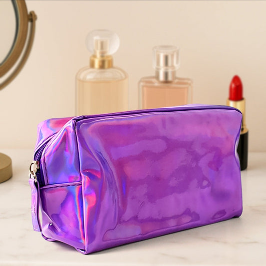 Holographic Shiny Waterproof Travel Cosmetic Pouch (1 Pc) - Happy Price - Image 1