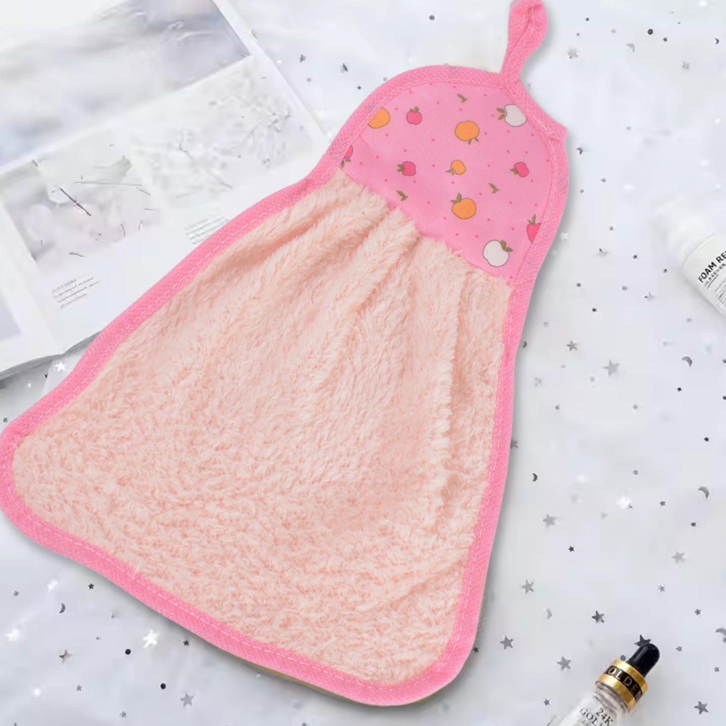 Microfiber Wash Basin Hanging Hand Kitchen Towel Napkin With Loop - Happy Price - Image 3