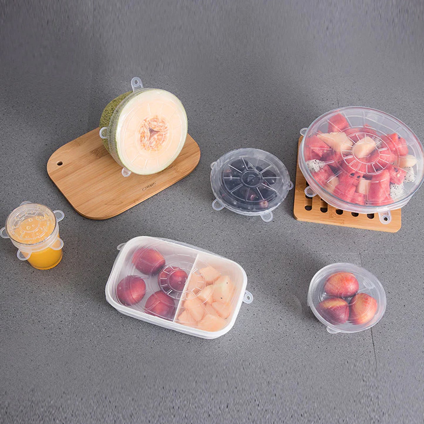 6 Pc Reusable Stretchable Food Covers for Bowls & Containers - Happy Price - Image 5