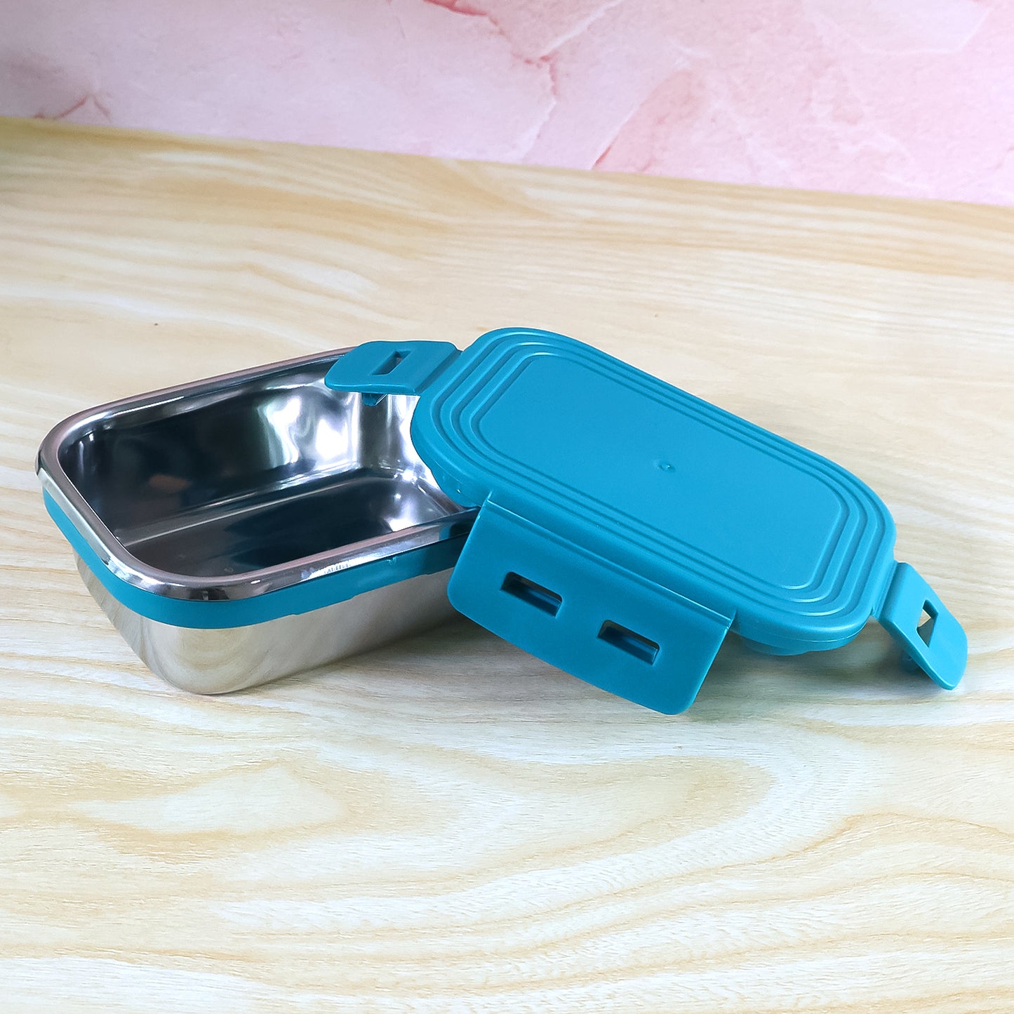 Apex Stainless Steel Mini Food Container, 200 ML, Teal Leak-Proof Lid - Happy Price - Image 6