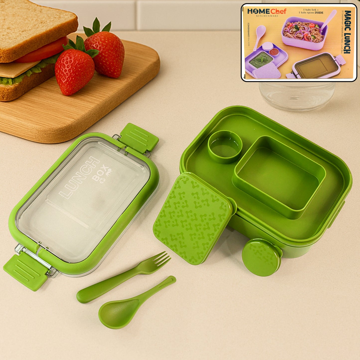Magic Lunch Box With Leakproof Compartments (1 Pc) - Happy Price - Image 2