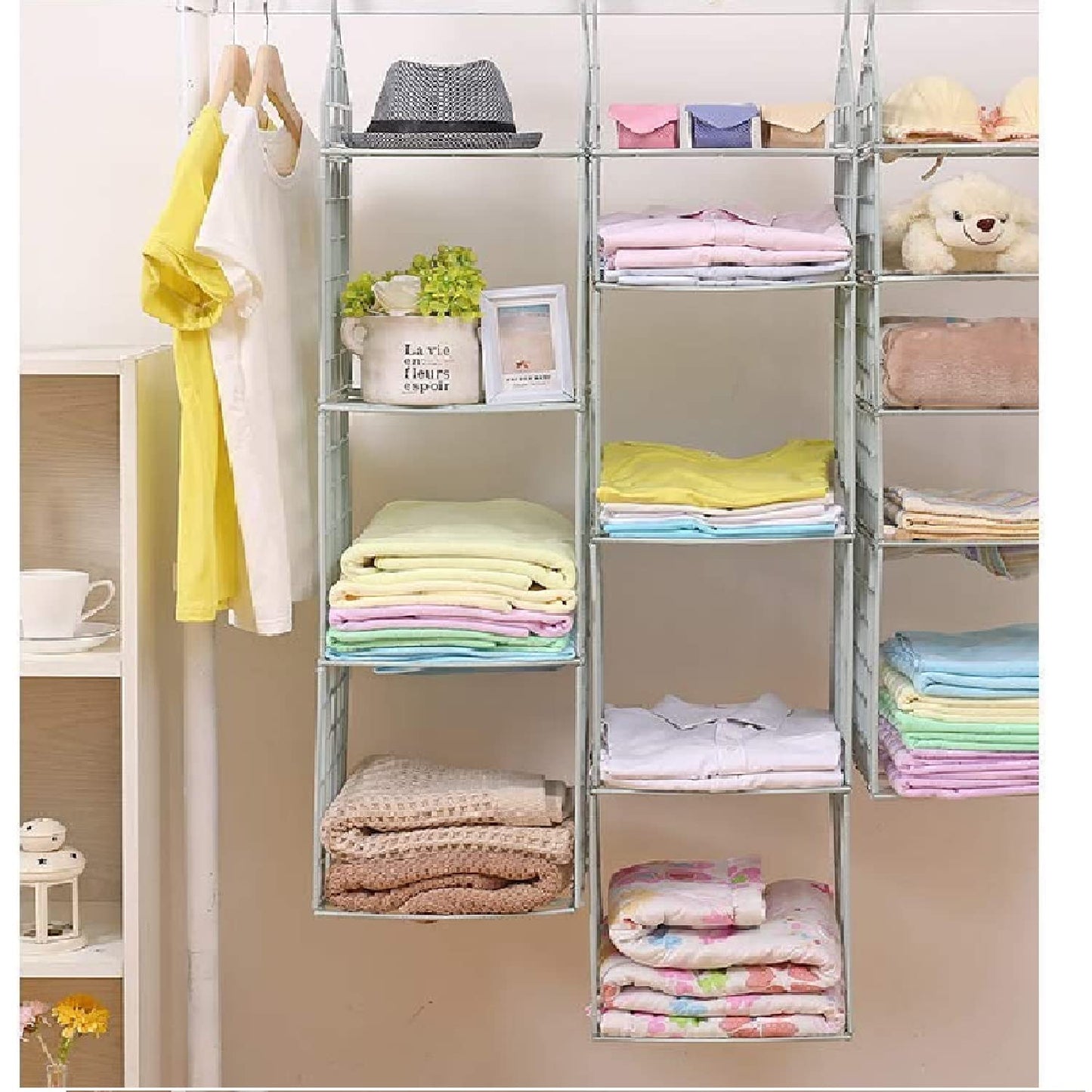 Multipurpose 5 Layer Folding Clothes Storage Rackscloset For Students Wardrobe Shelves Socks Scarf T-shirt Etchanging Organizer Storage Holders  Racks - Happy Price - Image 4