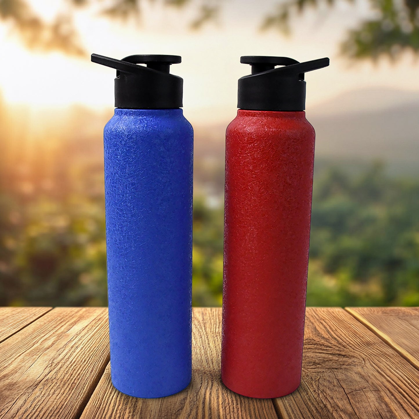 1000ml Stainless Steel Water Bottle for Fridge - Leak Proof, Rust Proof (1 Pc, Mix Colour) - Happy Price - Image 2