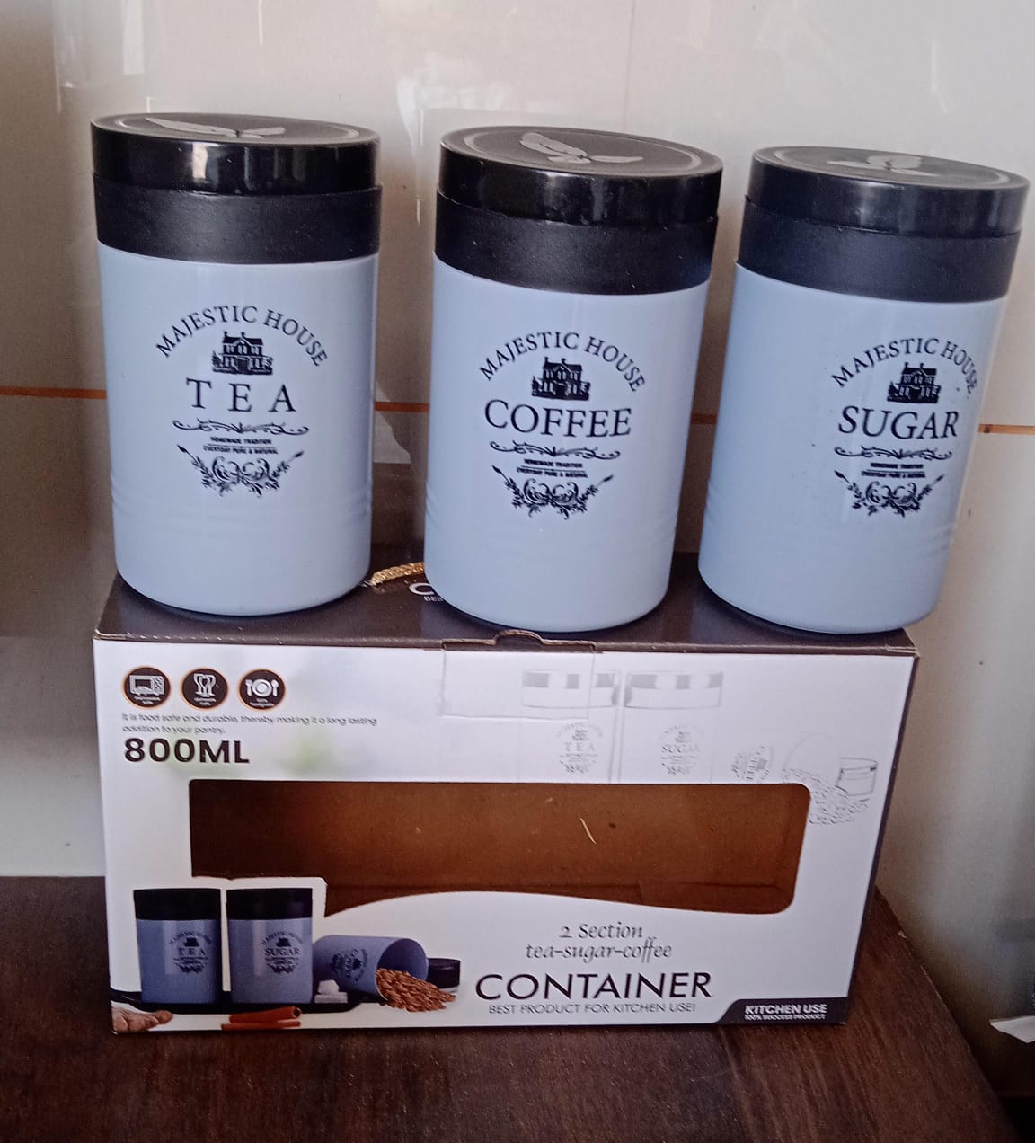 Accurate Seal Tea Sugar Coffee Container - 3 Pcs Plastic Damru Shaped Tea Coffee Sugar Canisters Jar New Airtight Food Seal Containers For Salt Dry Fruit Grocery Multicolor (3 Pcs Set) - Happy Price - Image 7