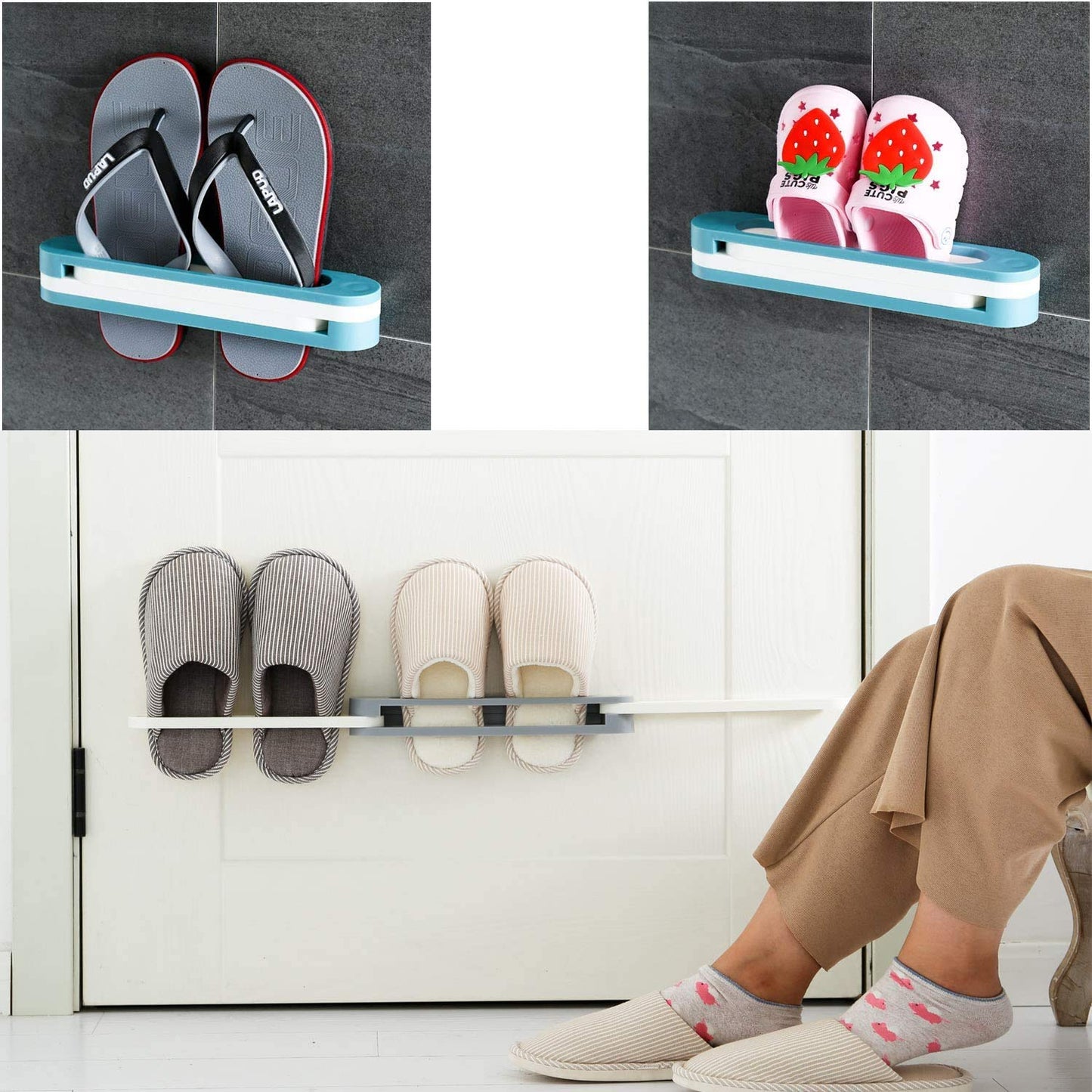 Multifunction Folding Slippersshoes Hanger Organizer Rack - Happy Price - Image 2