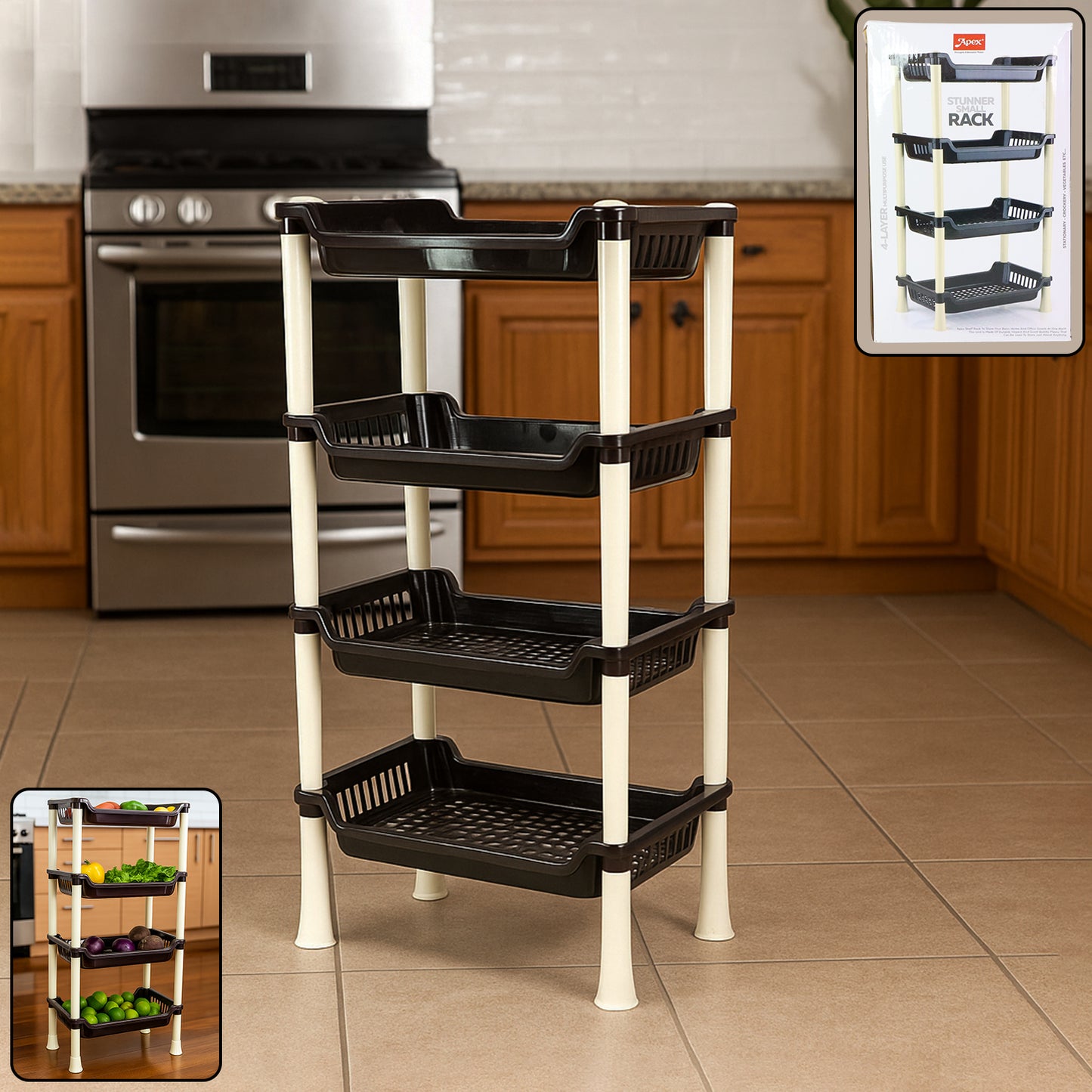 4-Layer Plastic Storage Rack for Home & Kitchen Organization - Happy Price - Image 7