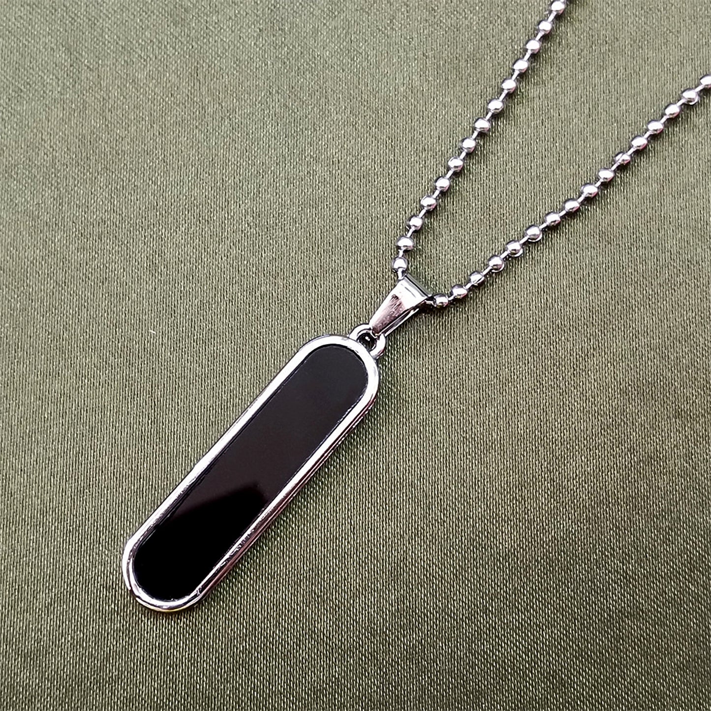 Minimalist Bar Pendant Necklace with Chain (1 Pc) - Sleek Rectangular Design - Happy Price - Image 3