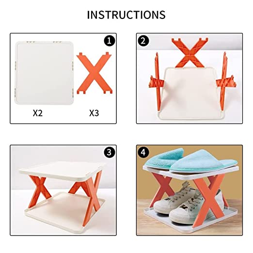 4 Layer Shoes Stand Shoe Tower Rack Suit For Small Spaces Closet Small Entryway Easy Assembly And Stable In Structure Corner Storage Cabinet For Saving Space - Happy Price - Image 4