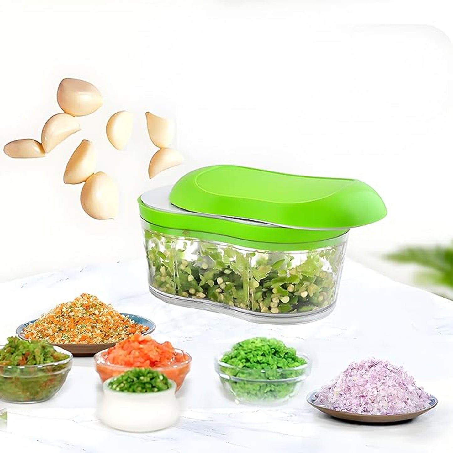 Manual Hand Push Garlic Cutter  Vegetable Chopper (1 Pc) - Happy Price - Image 6