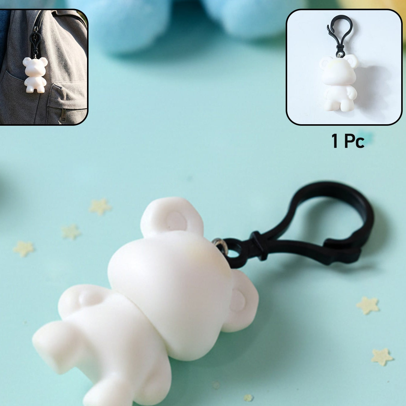 Cute Cartoon Bear Keychain Charm - 1 Pc - Happy Price - Image 1