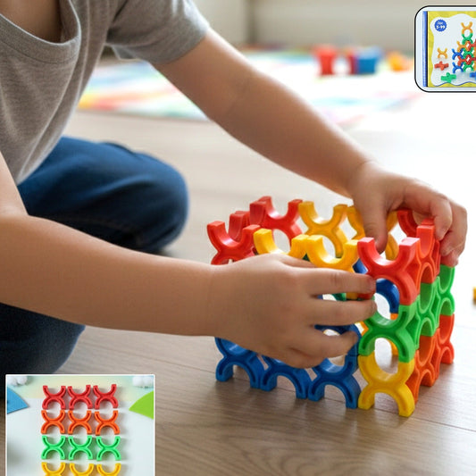 Colorful Interlocking Balance Blocks Toy Set for Kids - Educational Stacking & Building Fun (1 Set) - Happy Price - Image 1