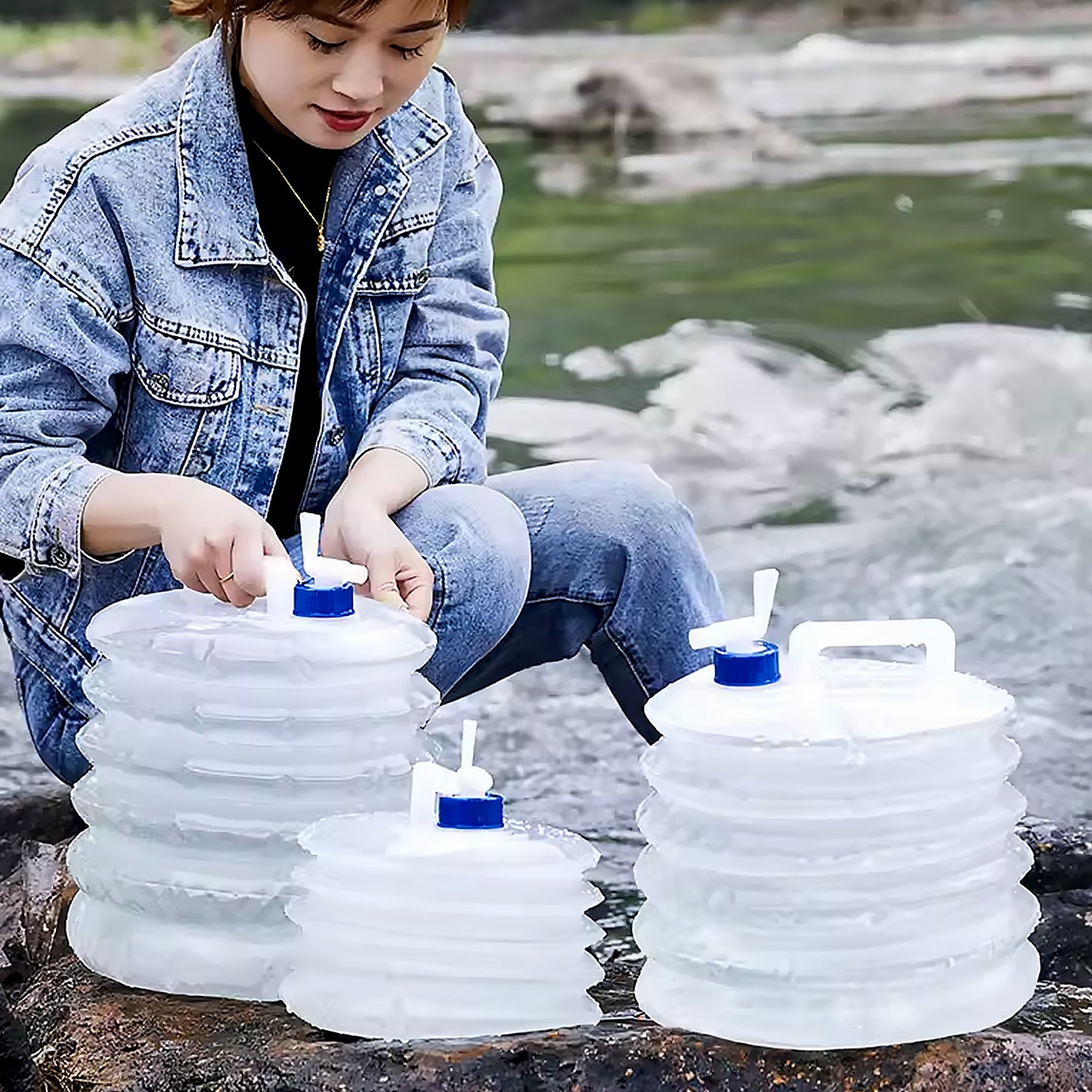 Collapsible Water Container with Tap - 5L & 10L Portable Outdoor Drink Dispenser - Happy Price - Image 2