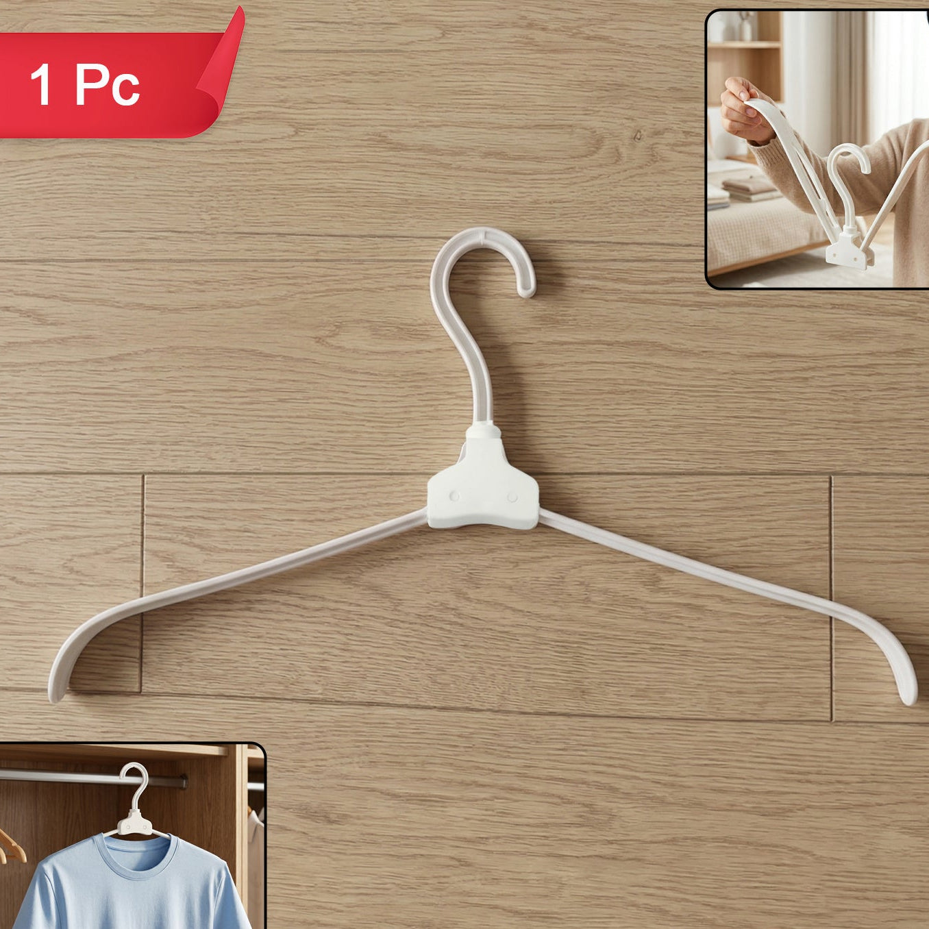 Premium Foldable Plastic Clothes Hanger 1 Pc