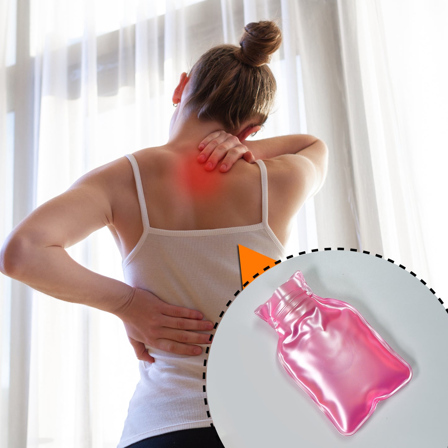6533 Simple Pink Small Hot Water Bag With Cover For Pain Relief Neck Shoulder Pain And Hand Feet Warmer Menstrual Cramps. - Happy Price - Image 3