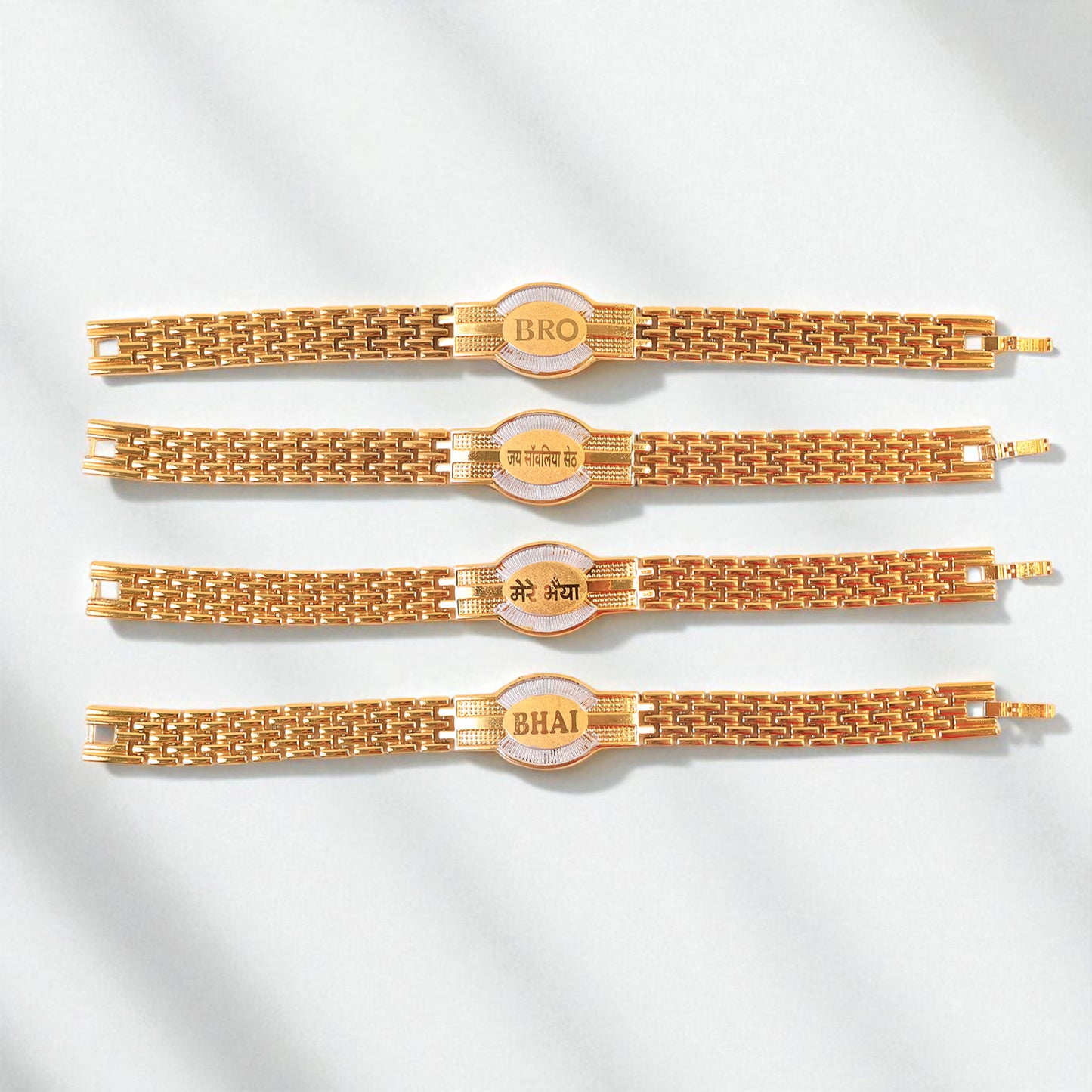 Rakhi Bracelet For Brother Metal Chain Style Rakhi With Mixed Designs (1 Pc) - Happy Price - Image 4