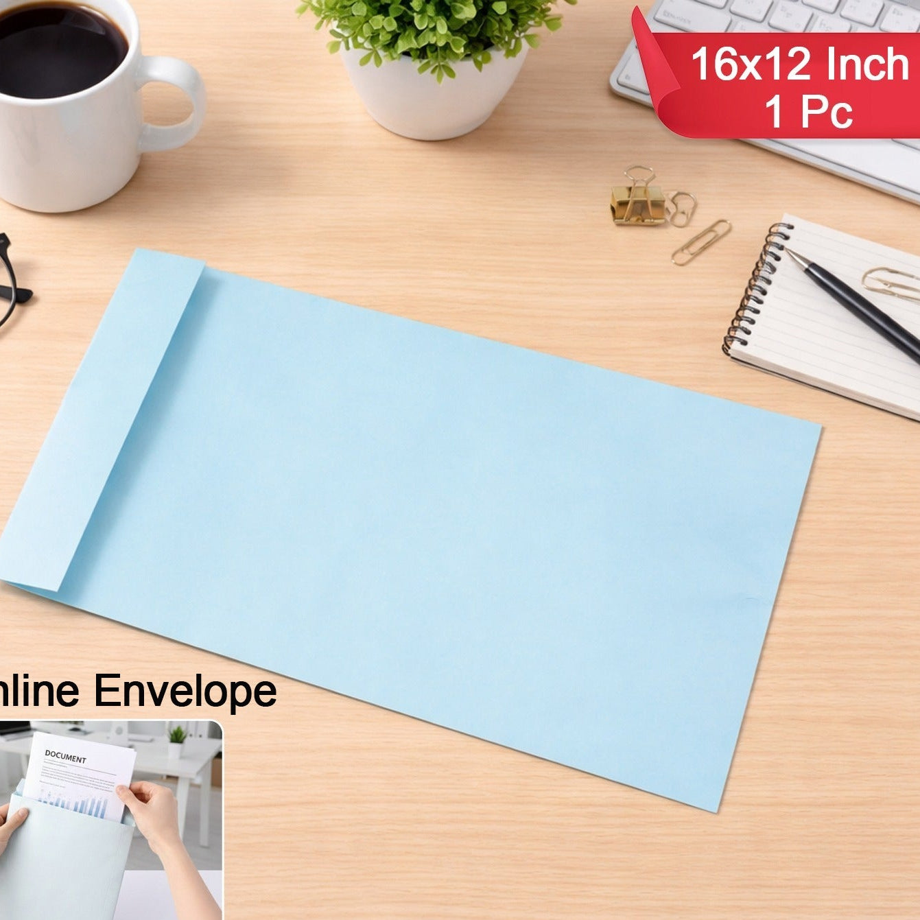 Extra Large Document Envelope - 41x30cm, 1 Pc, Self-Seal for Legal Papers & Certificates - Happy Price - Image 1