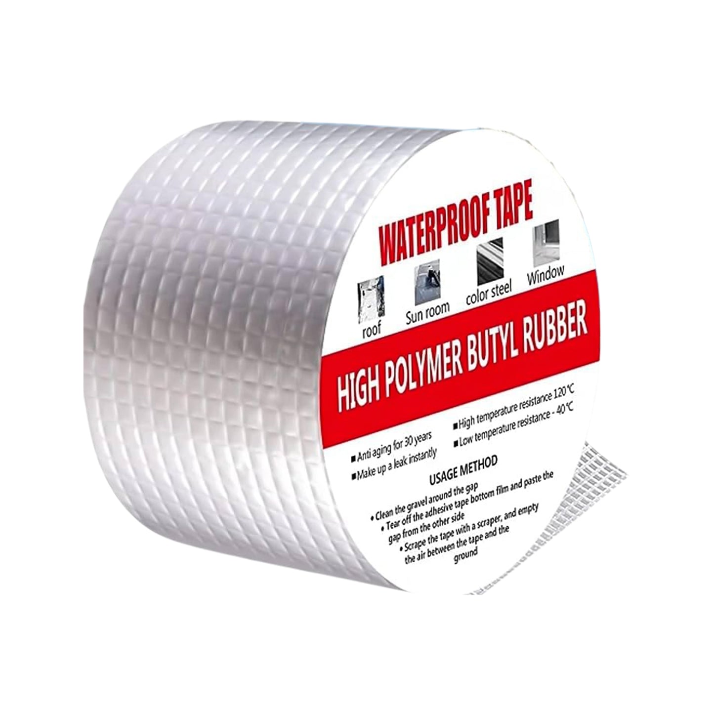 High Polymer Butyl Rubber Waterproof Tape - 100mm Width, Heavy Duty Leak Repair - Happy Price - Image 2