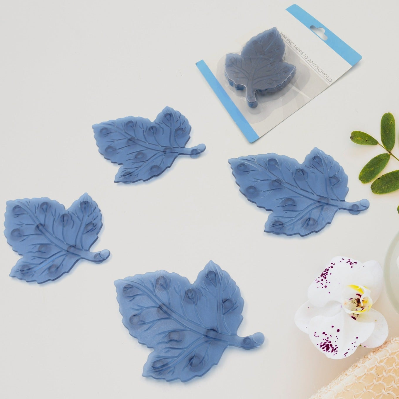 Mini  Pvc Anti-slip Bat Mat Non Slip Baby Bath Mats Mini Child Safety Anti Slip Shower Mats Star Leaf Shaped For Kids (4 Pc Set) - Happy Price - Image 1