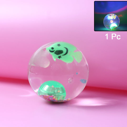 Impact-Activated LED Bouncy Fish Ball Toy - Flashing Sensory Ball (1 Pc) - Happy Price - Image 1