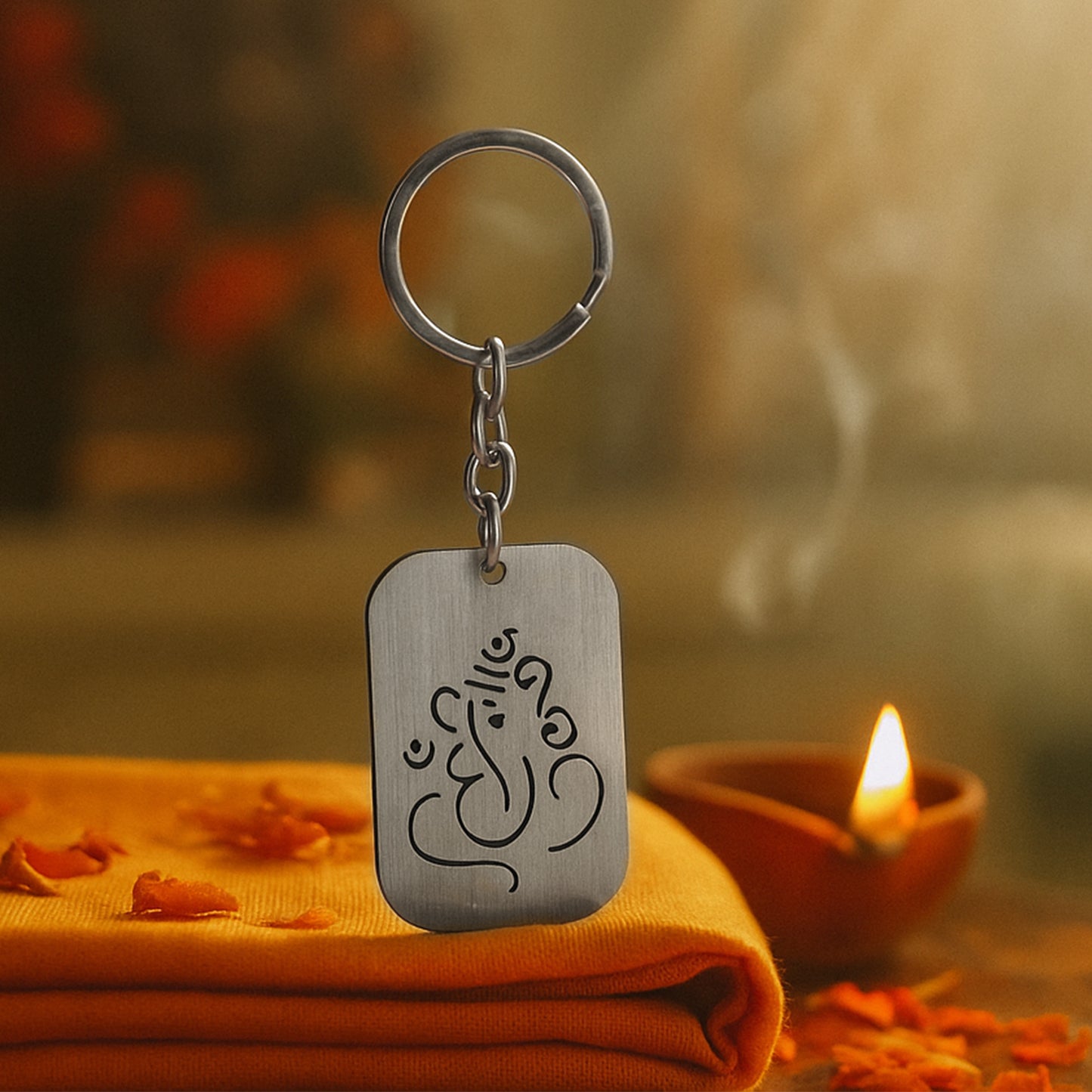 Ganesh Motif Metal Keychain - 1 Pc - Happy Price - Image 6