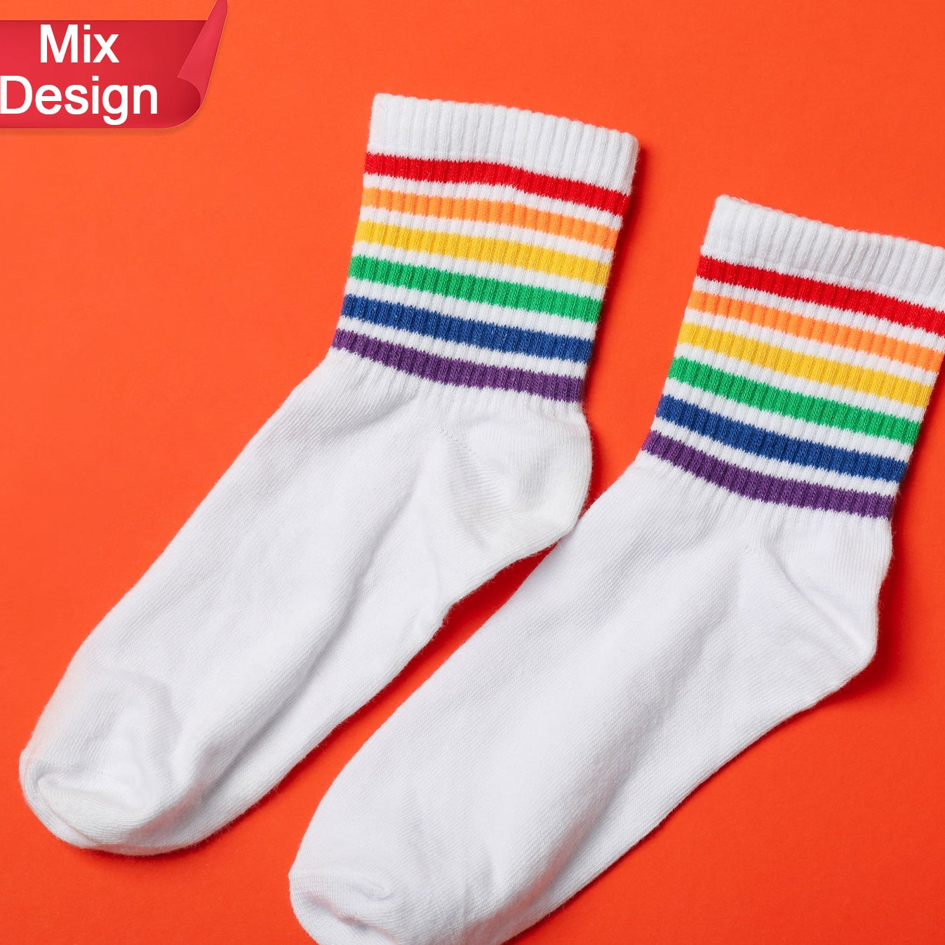 Men's Ankle Length Sports Socks - Cotton Cushion Mix Design - Happy Price - Image 1