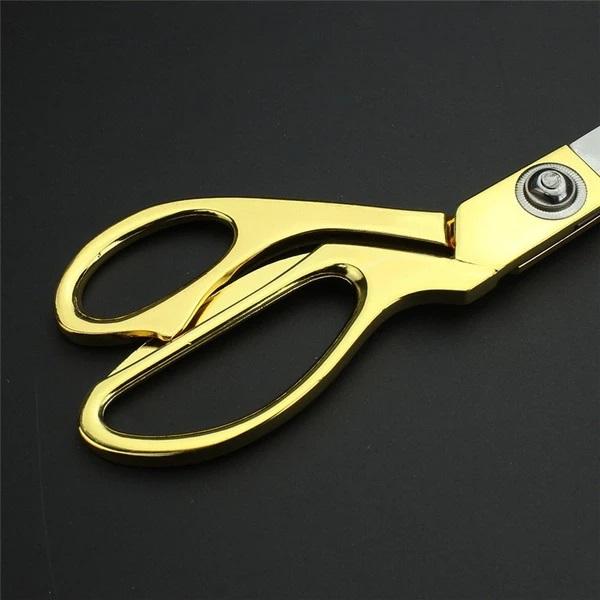 Stainless Steel Tailoring Scissor Sharp Cloth Cutting For Professionals (8.5inch) (Golden) - Happy Price - Image 2