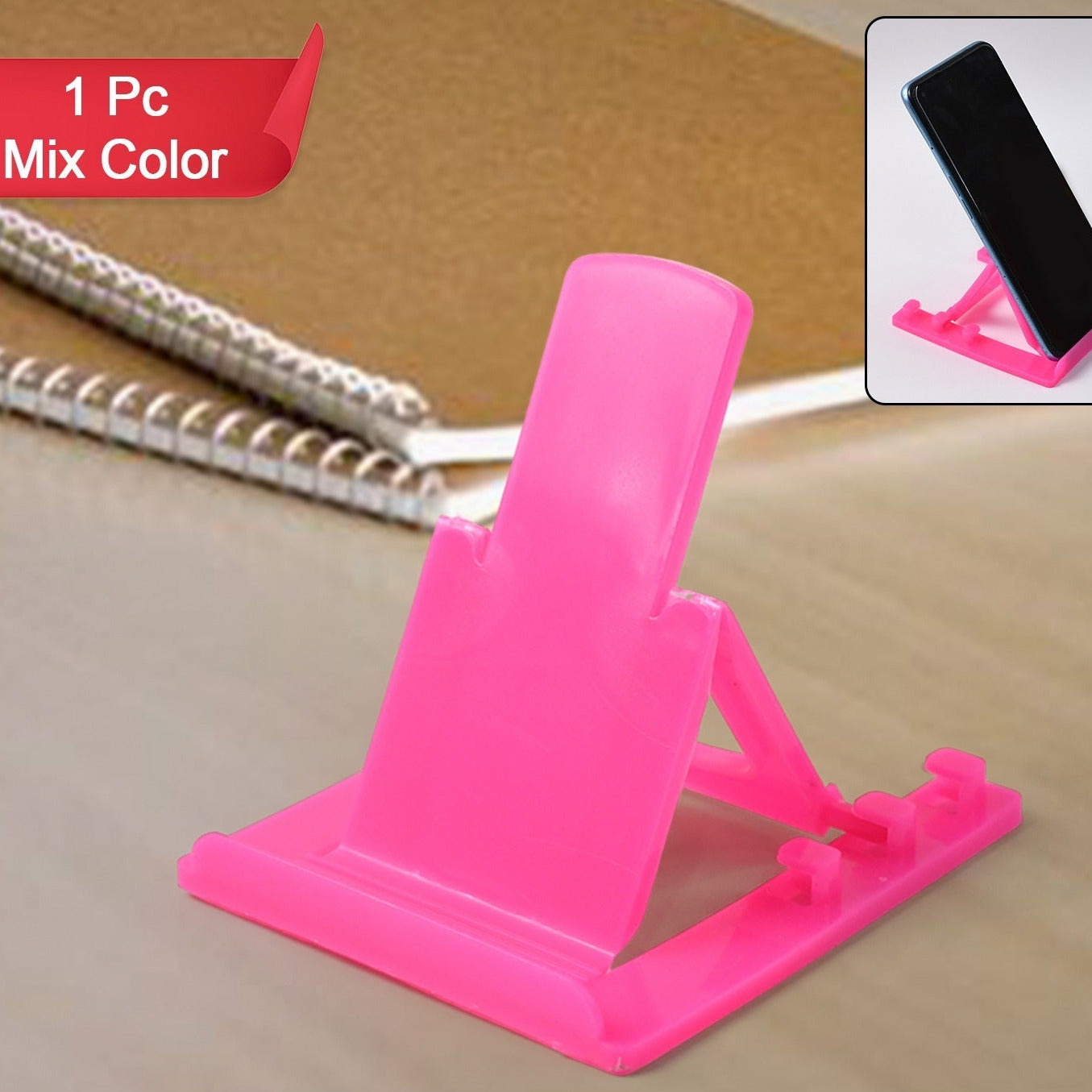 Foldable Mobile Stand Holder for Smartphones & Tablets - Adjustable Angle, Portable Design (1 Pc) - Happy Price - Image 1