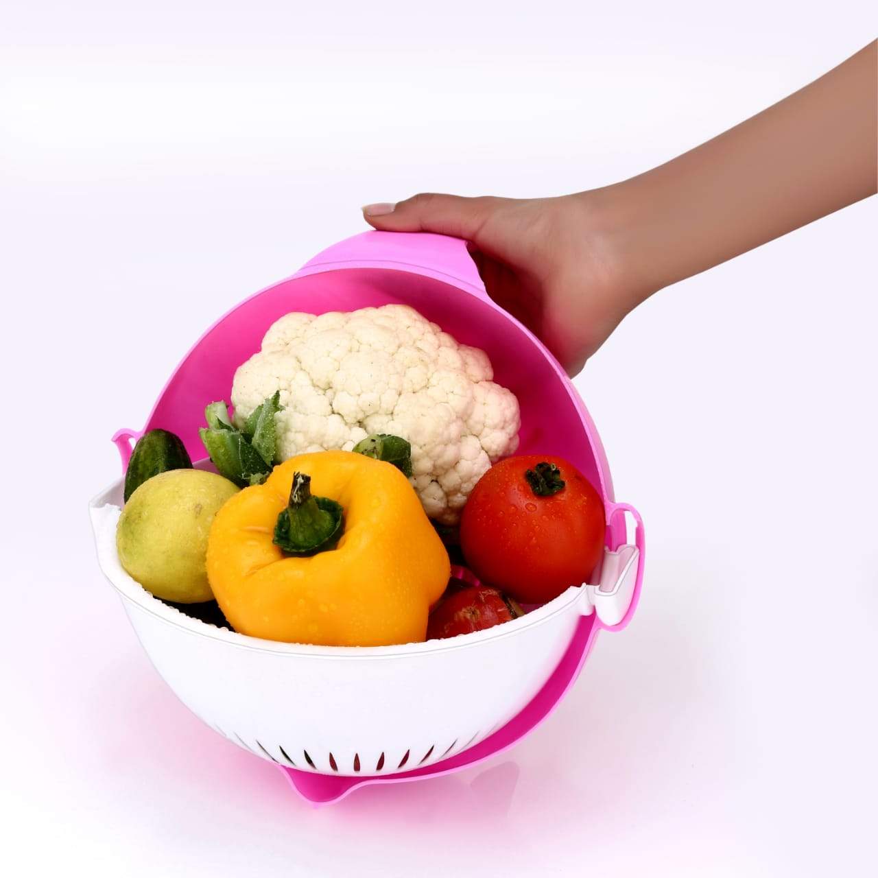 Multifunctional Vegetable Fruits Cutter Shredder With Rotating Drain Basket - Happy Price - Image 6