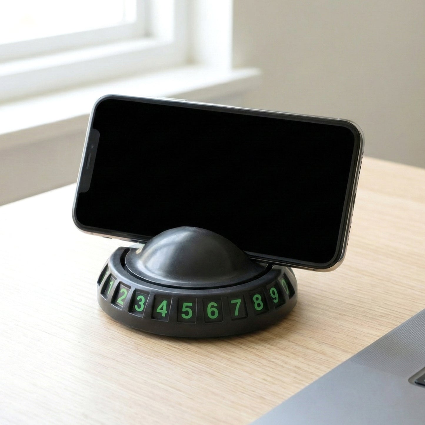 360° Rotating Anti-Slip Car Dashboard Phone Mount with Parking Number Display (1 Pc) - Happy Price - Image 3