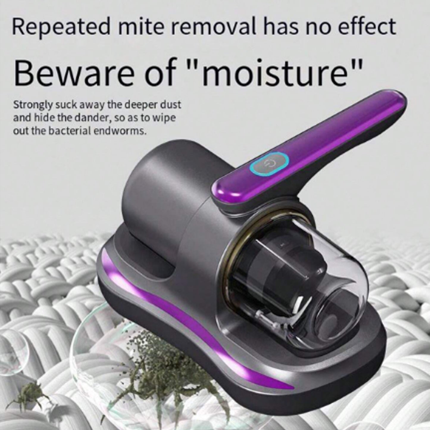 Powerful Suction Portable Handheld Vacuum Cleaner - Low Noise Vacuum Cleaner For Bed - Cordless Vacuum Cleaner For Car Seat Crevices Pillows Mattresses Sofas Wireless Anti Dust And Mite Cleaner - Happy Price - Image 3