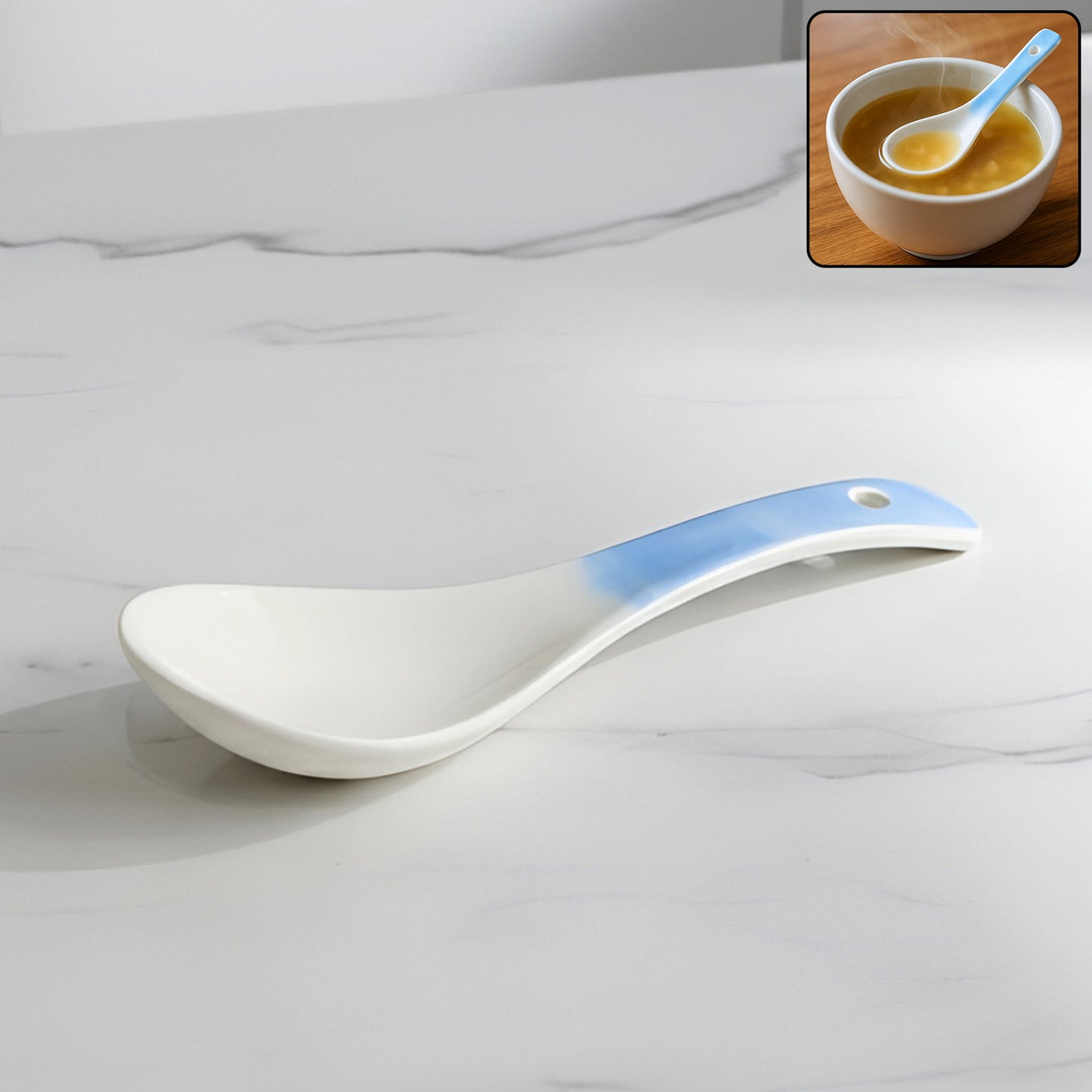 Ceramic Serving Spoon 14 cm - Heat-Resistant Ladle for Curries & Soups (1 Pc) - Happy Price - Image 2