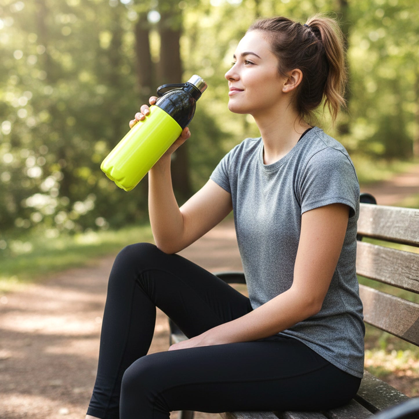 Large 1700ml Leakproof Water Bottle with Strap - Ideal for Gym, Travel, Office - Happy Price - Image 6