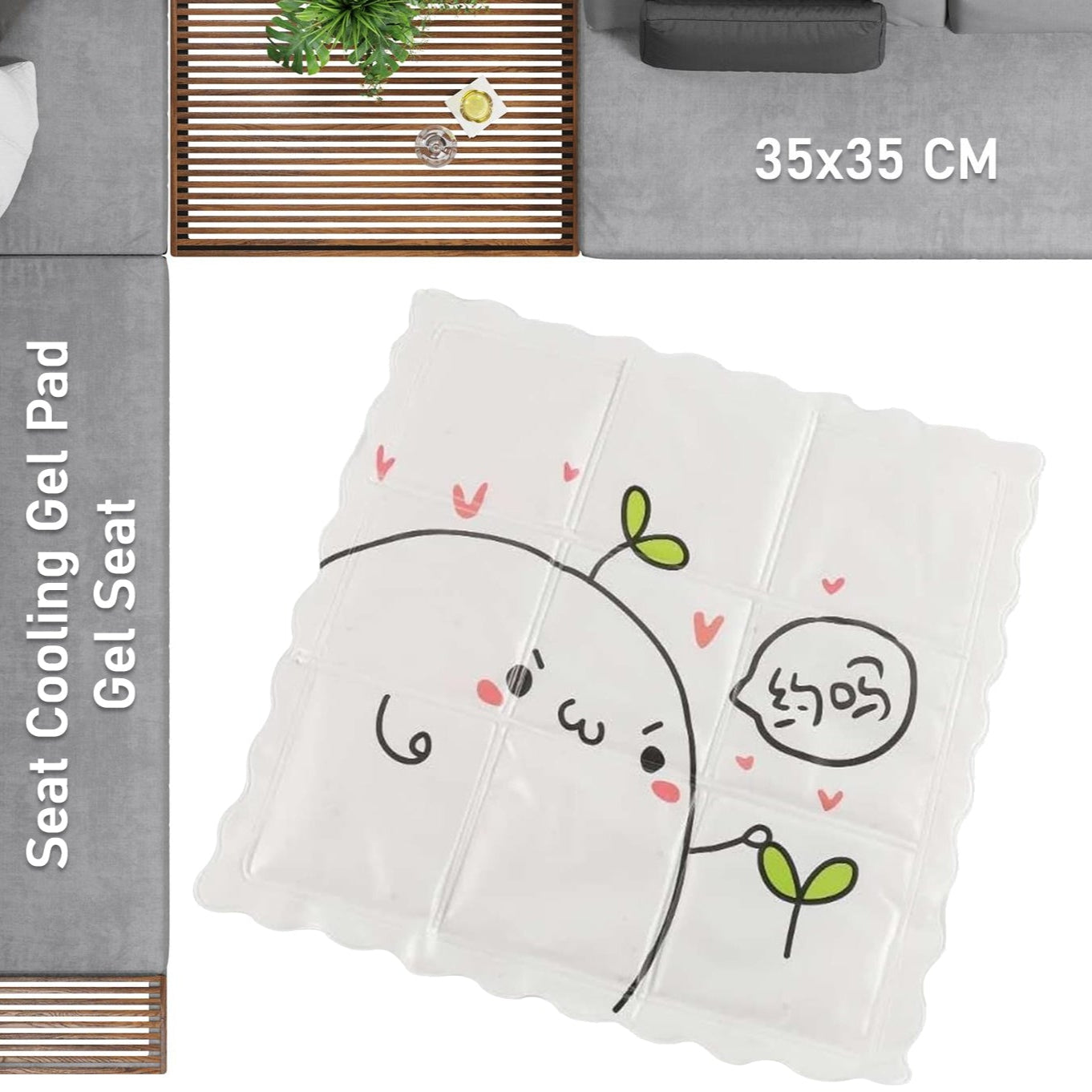 Ice Pad Cartoon Cute Summer Gel Cooling Office Cushion (3535 Cm  1 Pc) - Happy Price - Image 1