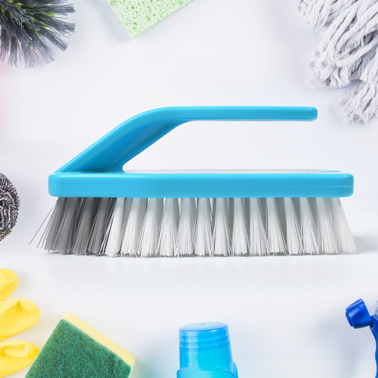 Durable Cleaning Brush with Handle for Laundry, Floors, and Tiles - Happy Price - Image 2