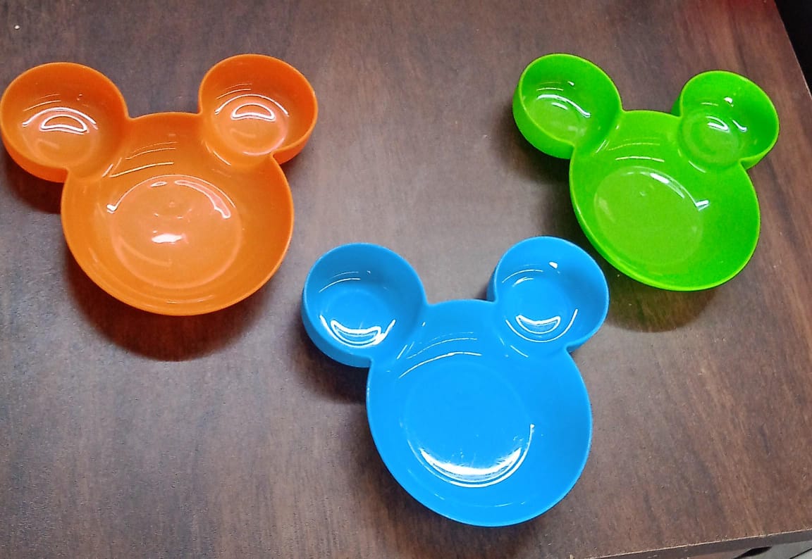 Mickey Mouse Shape Plates For Kids Bpa Free  Unbreakable Childrens Food Plate Kids Bowl Fruit Plate Baby Cartoon Bowl Plate Tableware (1 Pc) - Happy Price - Image 7