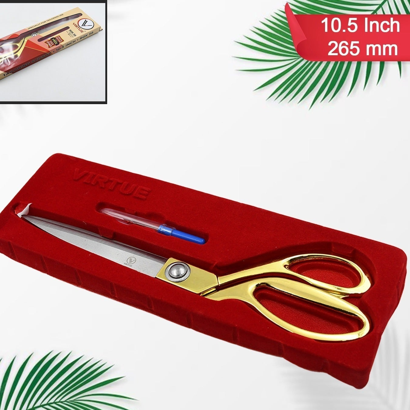 Golden Stainless Steel Tailoring Scissors for Professional Cloth Cutting - Happy Price - Image 1