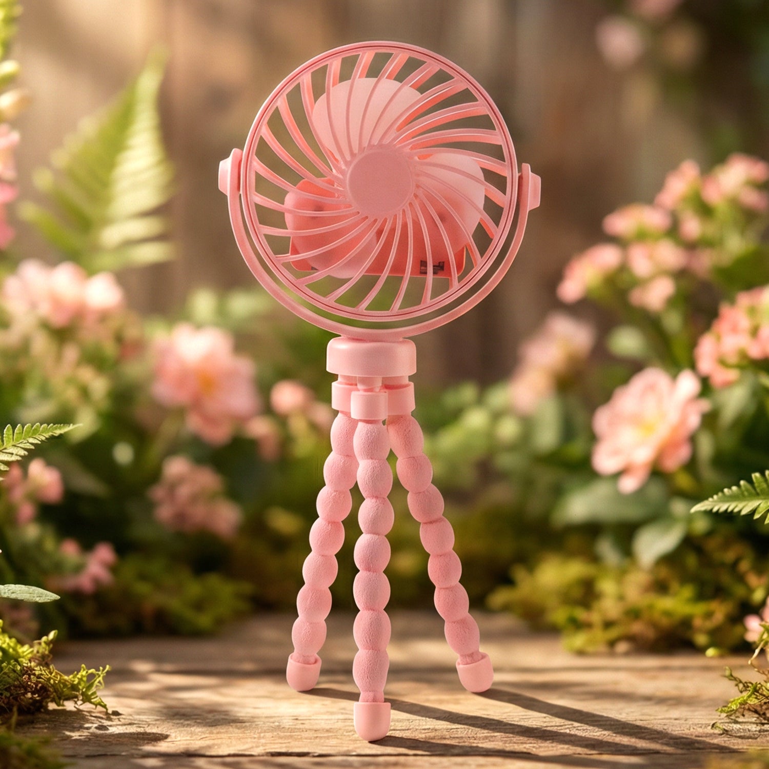 Portable Rechargeable Fan with Flexible Tripod Stand (1 Pc) - Happy Price - Image 1