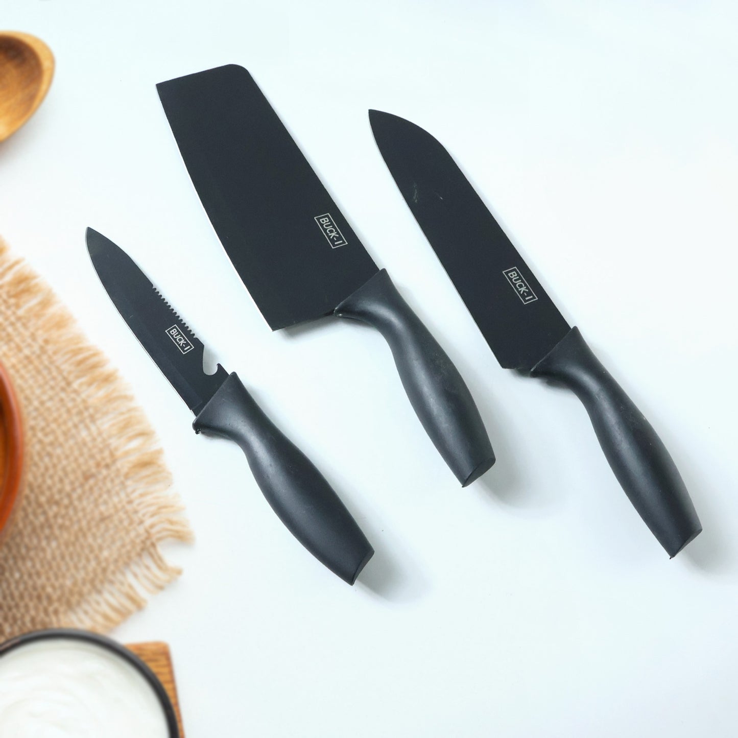 3-Piece Kitchen Knife & Chopping Board Set for Home Cooks - Happy Price - Image 6