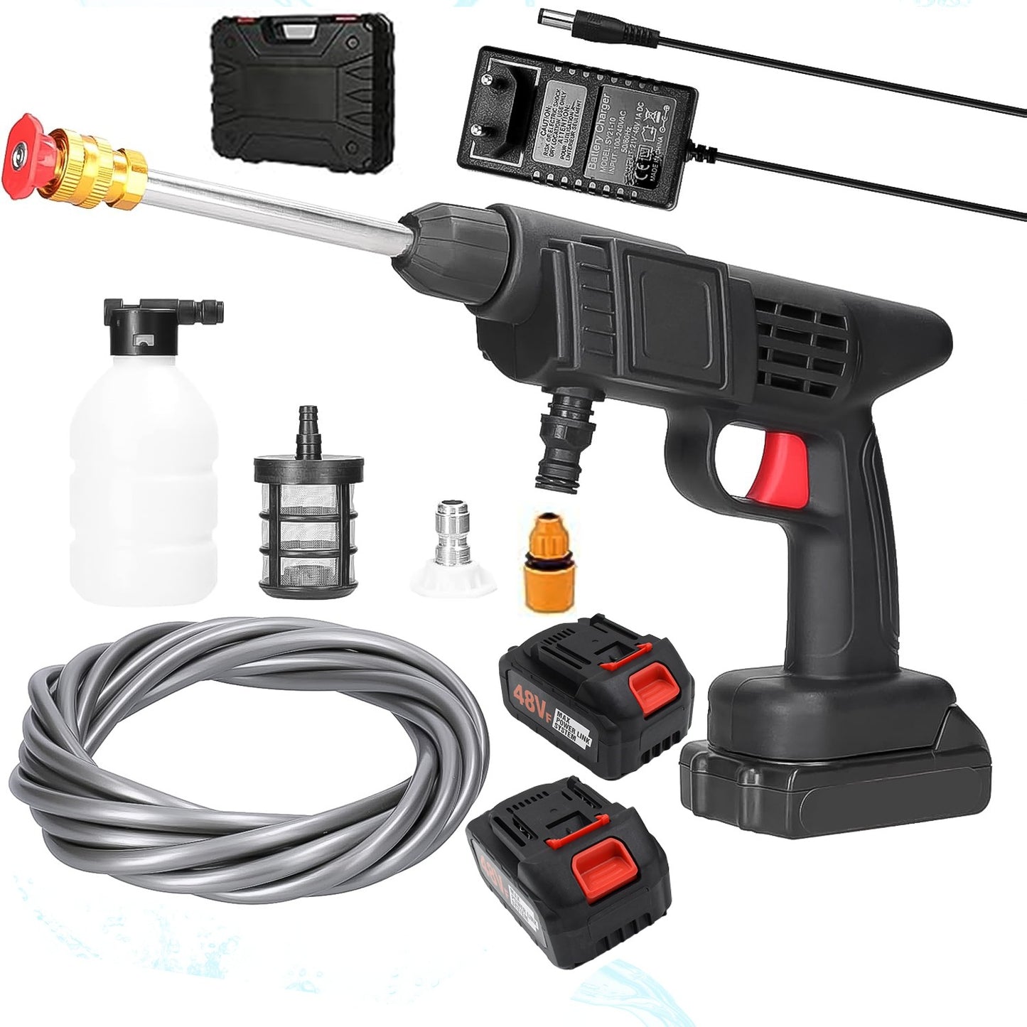 Double Battery 48v Rechargeable Electric Car Washer Gun (1 Set) - Happy Price - Image 2