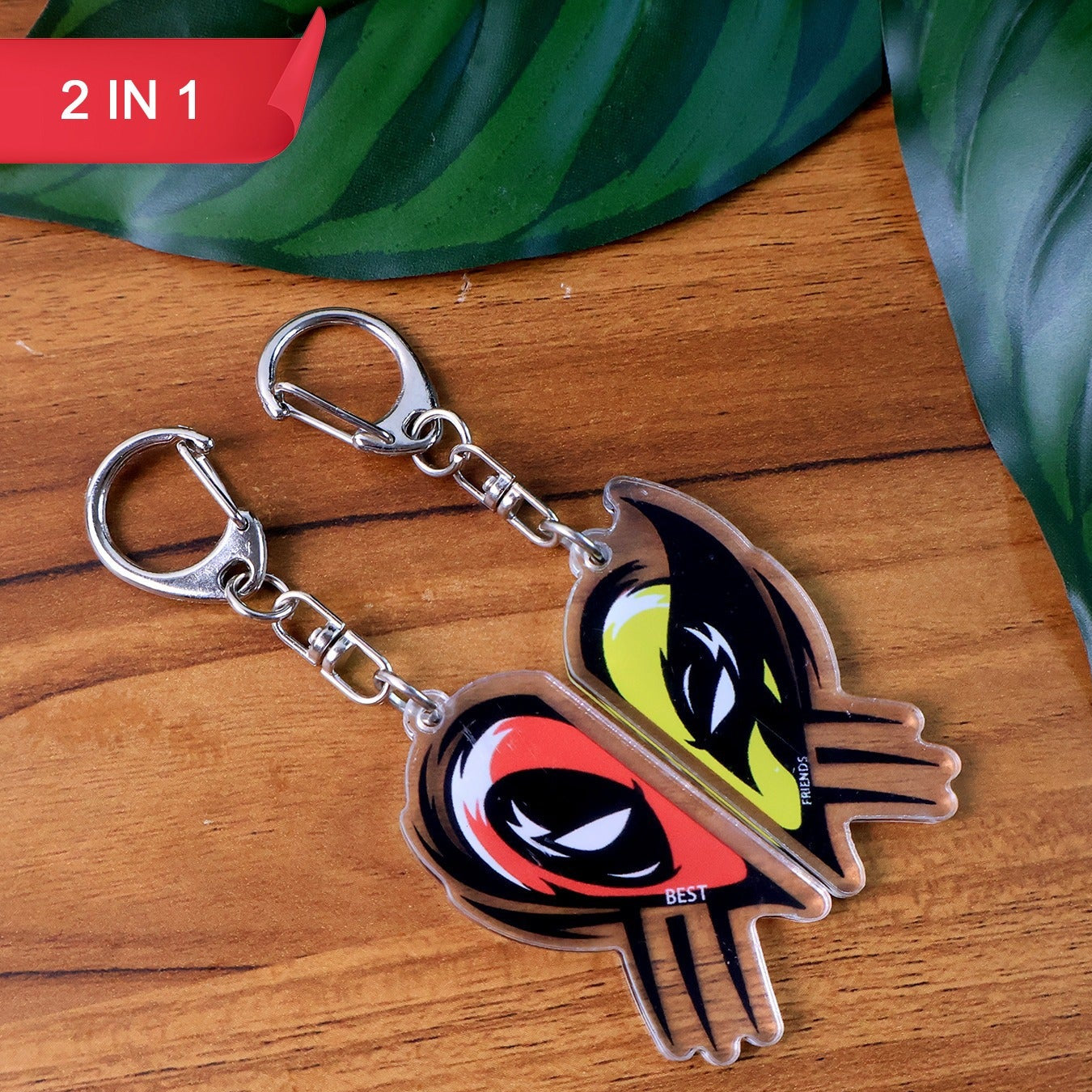 2-in-1 Best Friends Matching Acrylic Breakable Keychain - Happy Price - Image 1