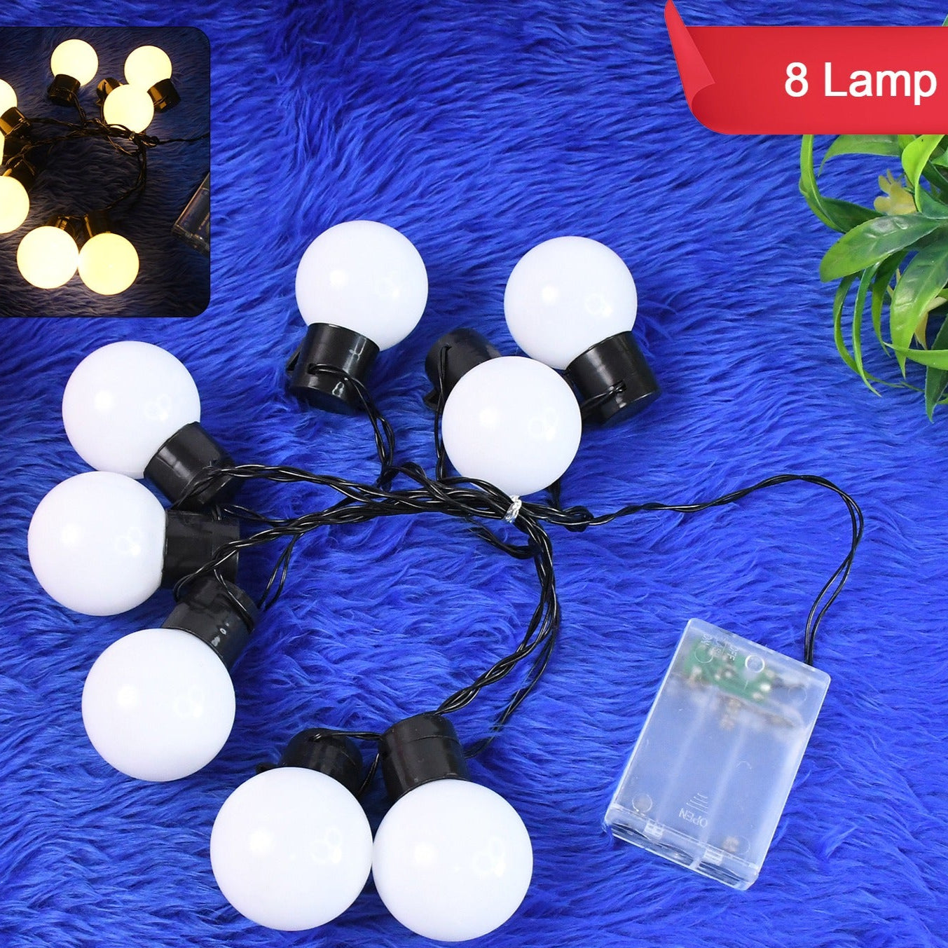 8 Led String Lights 3 Battery Operated (1 Pc  Battery Not Included) - Happy Price - Image 1