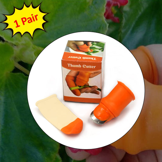 v 1 Pair V Thumb Cutter With Box Used In All Kinds Of Household And Official Kitchen Purposes For Peeling And Cutting Of Various Types Of Vegetables And Fruits Etc. - Happy Price - Image 1